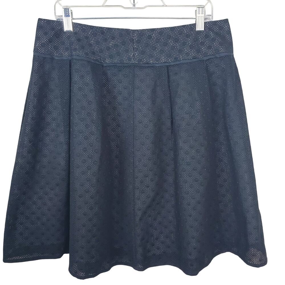TALBOTS | Mesh Polka Dot | Black | Petite Skater  Mini Skirt | Size 12P